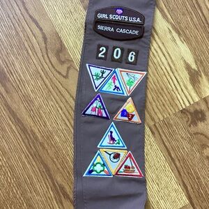 Girl Scout Sash with Colorful Patches
